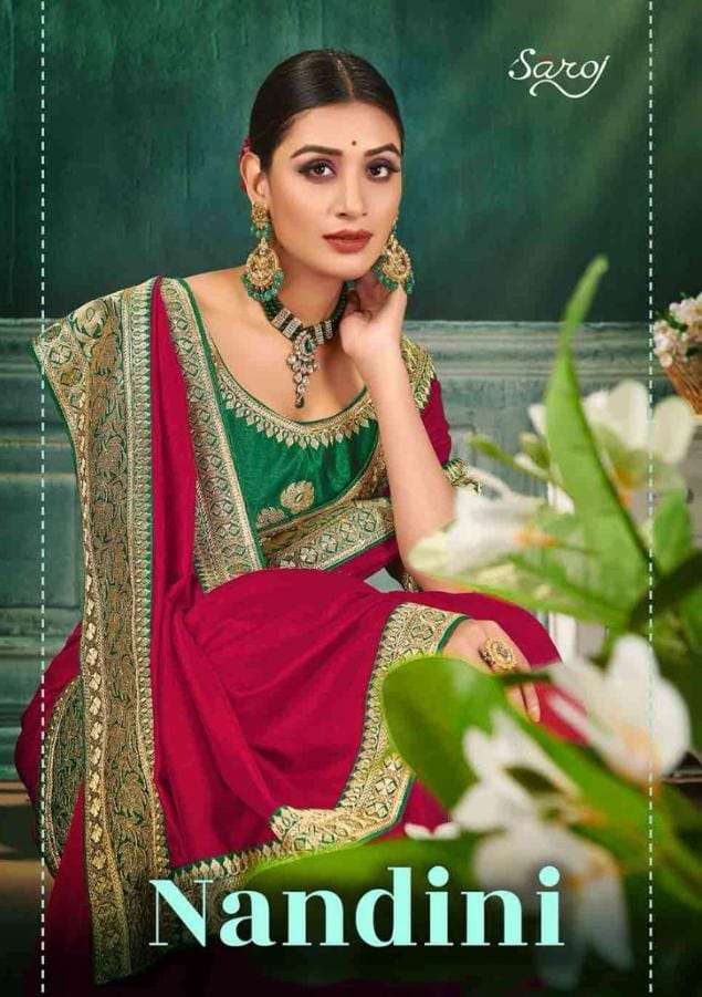 saroj nandini vichitra silk designer fancy saree supplier