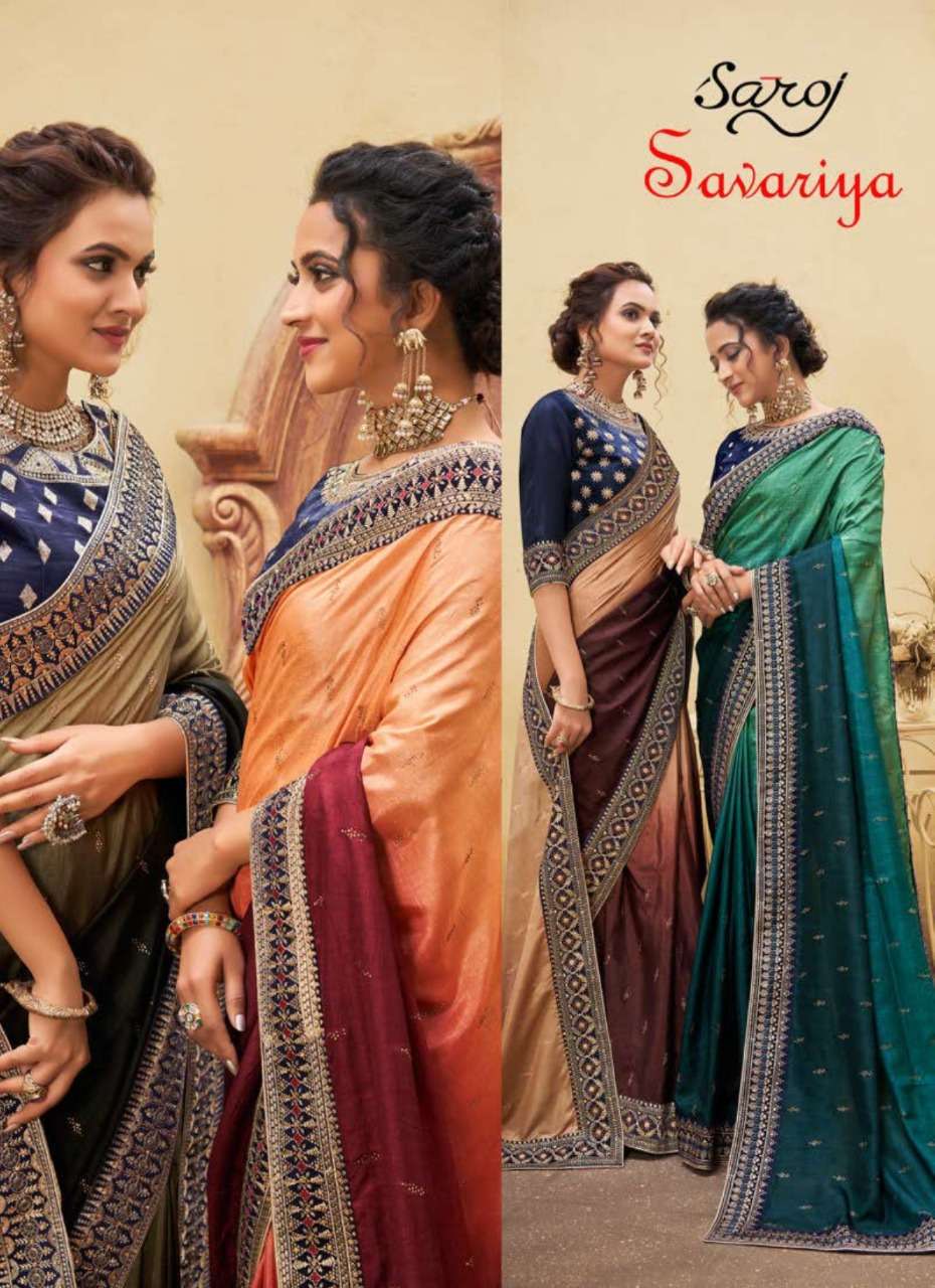 saroj savariya vichitra silk padding indian style saree supplier