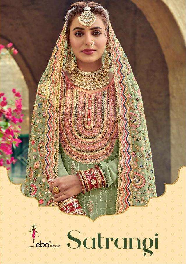 satrangi by eba lifestyle georgette embroidery beautiful salwar suits