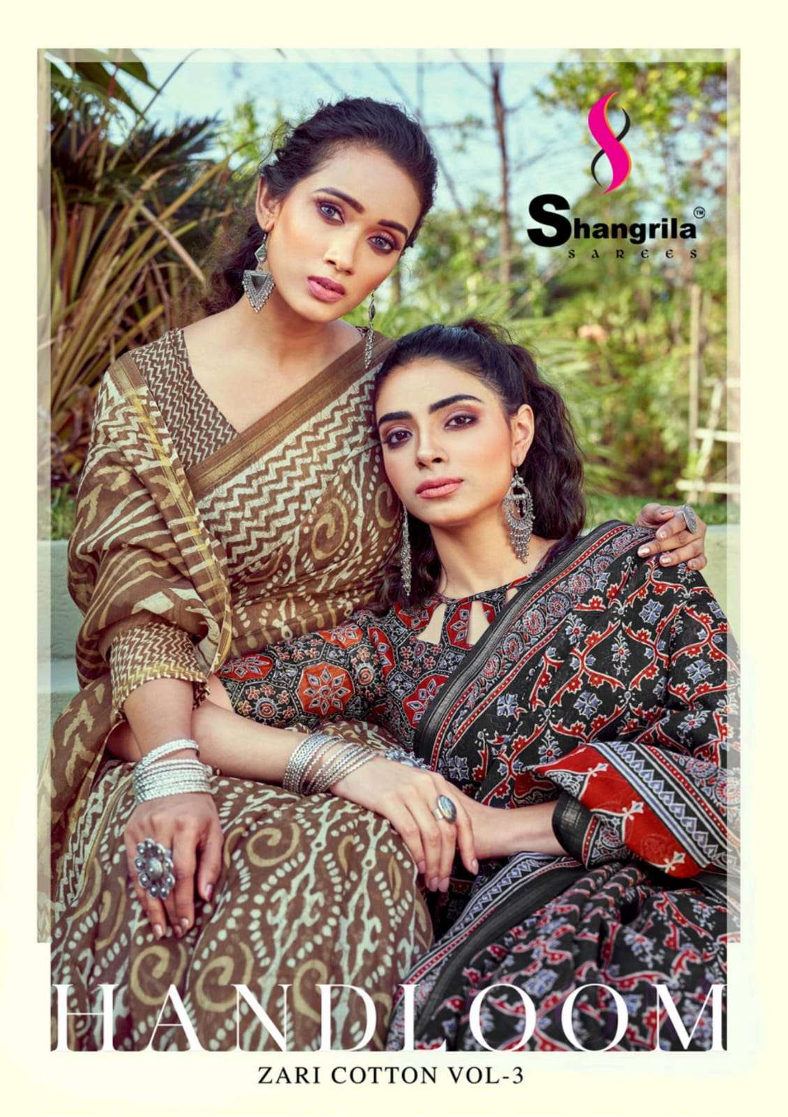 shangrila handloom zari cotton vol 3 printed wholesale saree supplier 