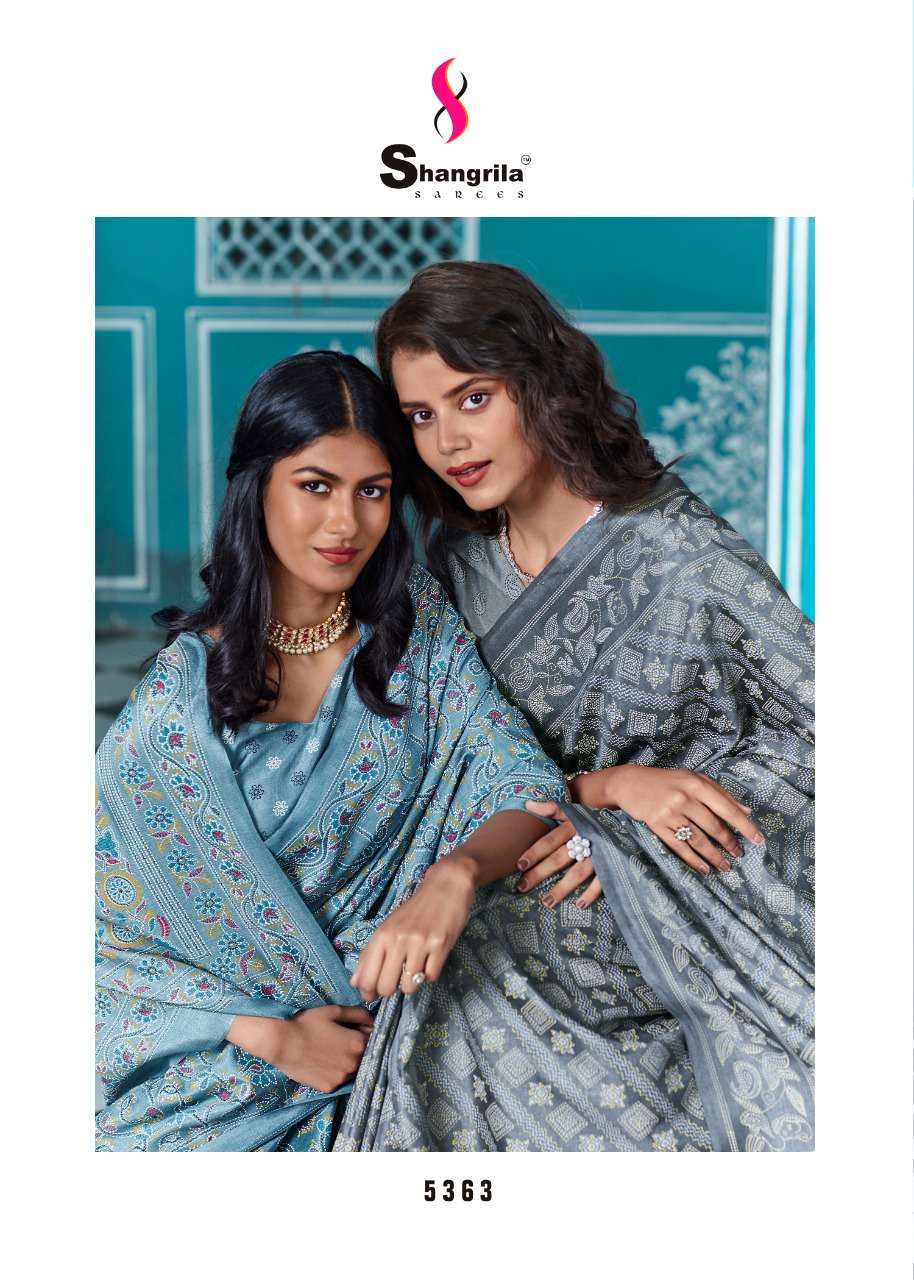 shangrila lucknowi kadi silk with digital printed sari wholesale shop in surat 