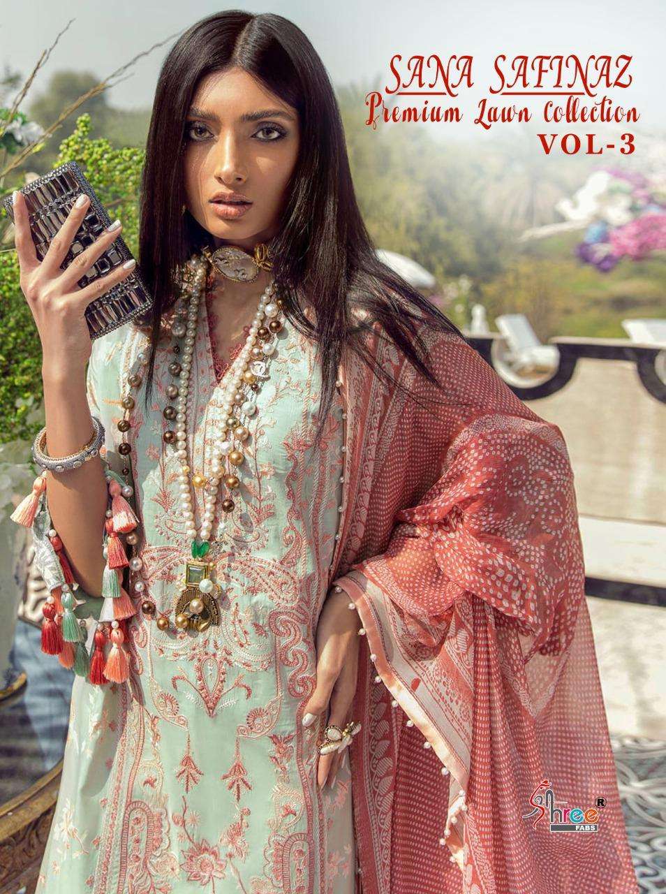 shree fabs sana safinaz premium lawn vol 3 pakistani dresses wholesaler