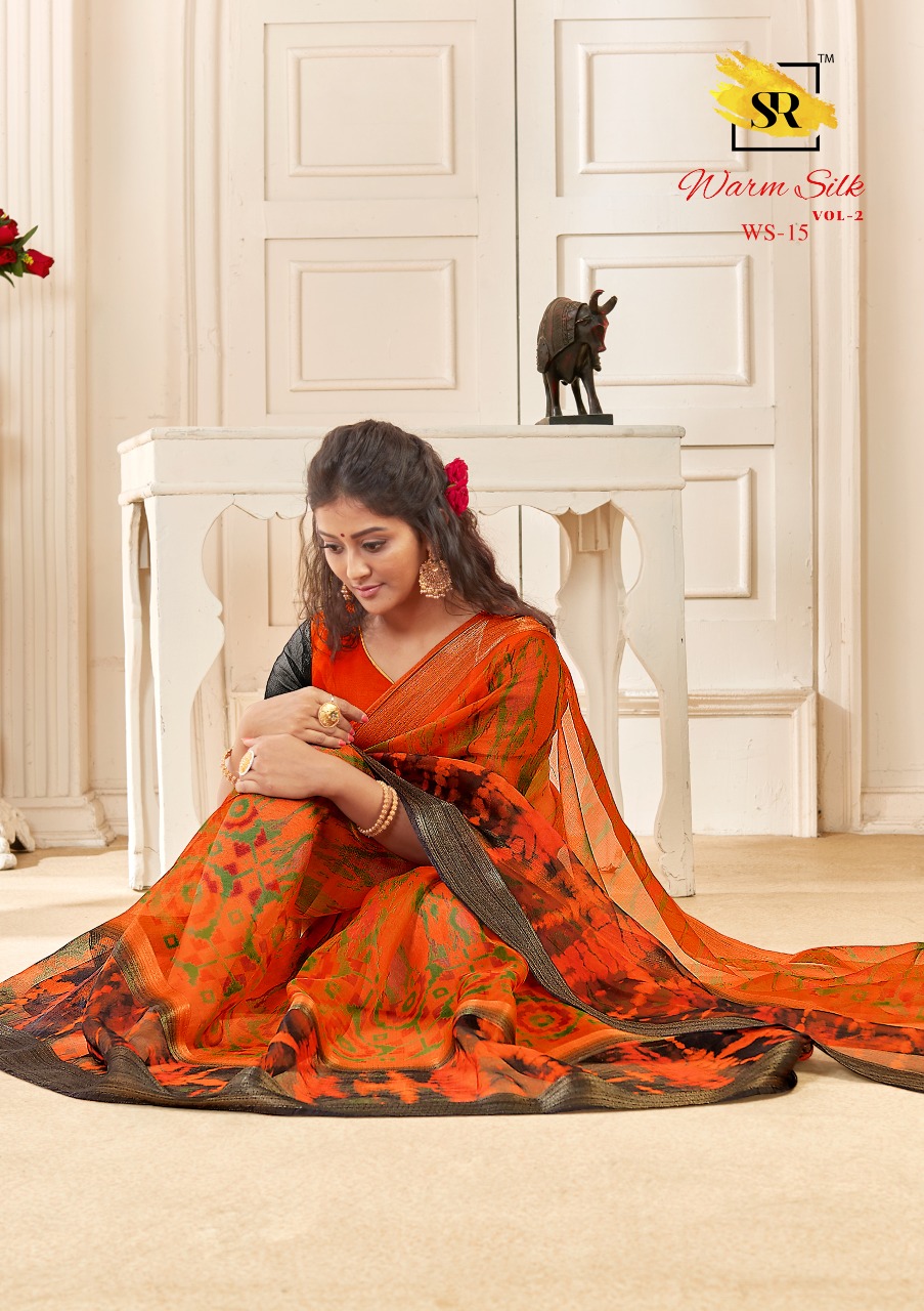 Sr Presenting Warm Silk Vol 2 Casual Wear Organza Khadi Synthetic Saree Catalogs