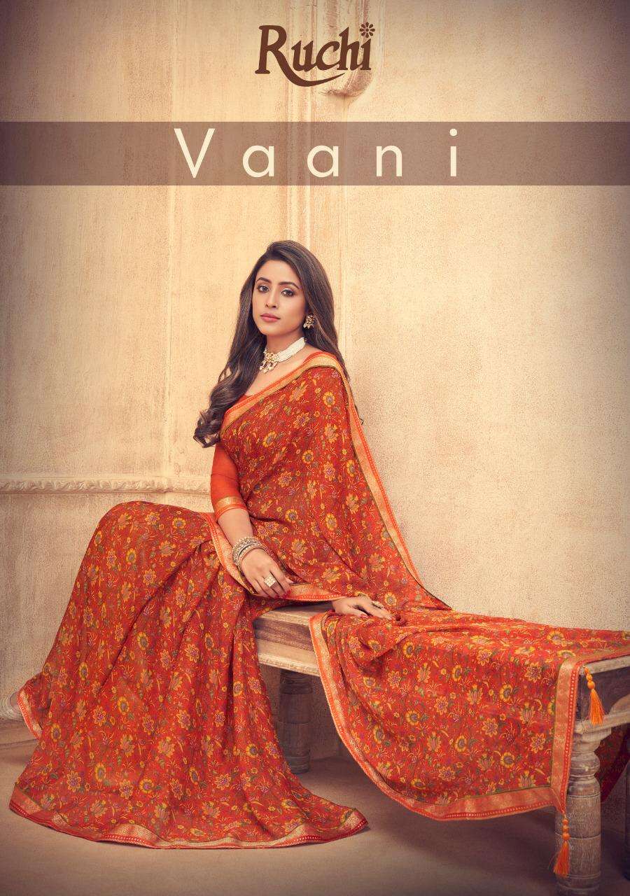 vaani by ruchi chiffon printed casual wear saree