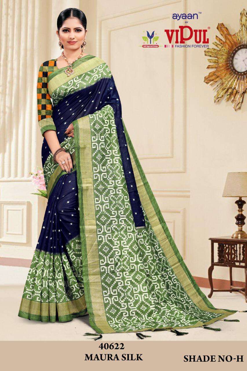 vipul maura silk 40622 bhagalpuri silk designer fancy saree collection