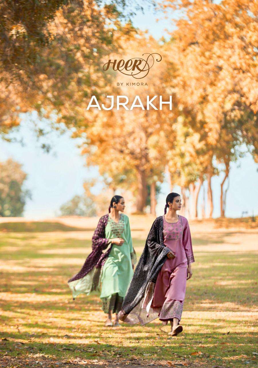 ajrakh by kimora heer 88 cotton satin elegant look salwar kameez