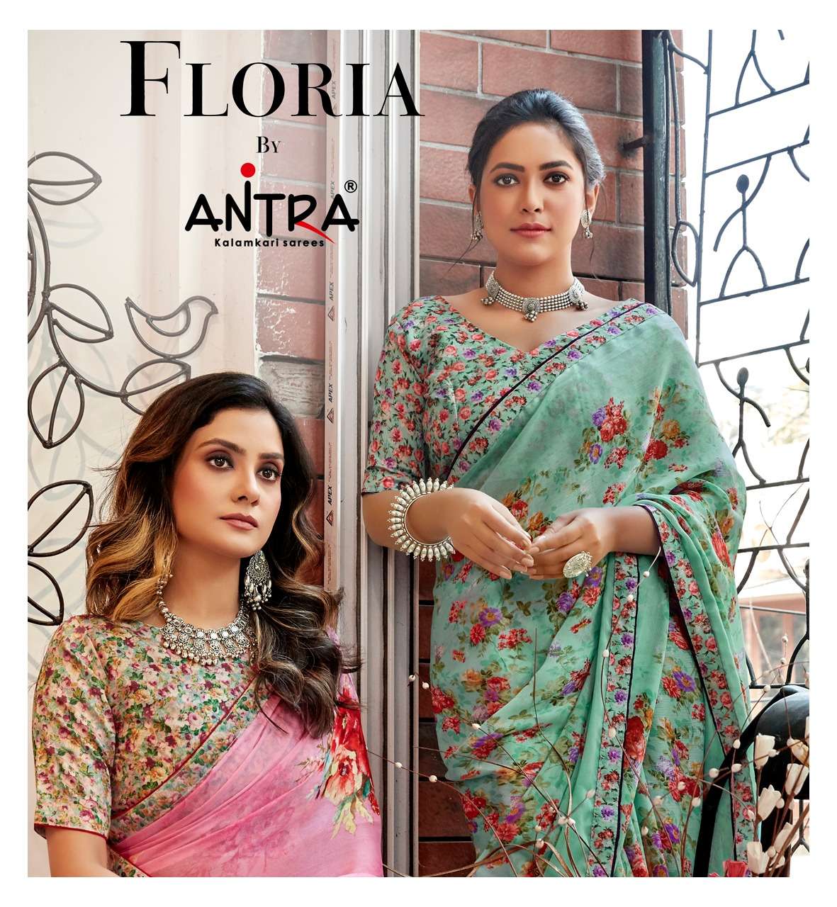 antra launch floria moss chiffon printed daily wear fancy sarees