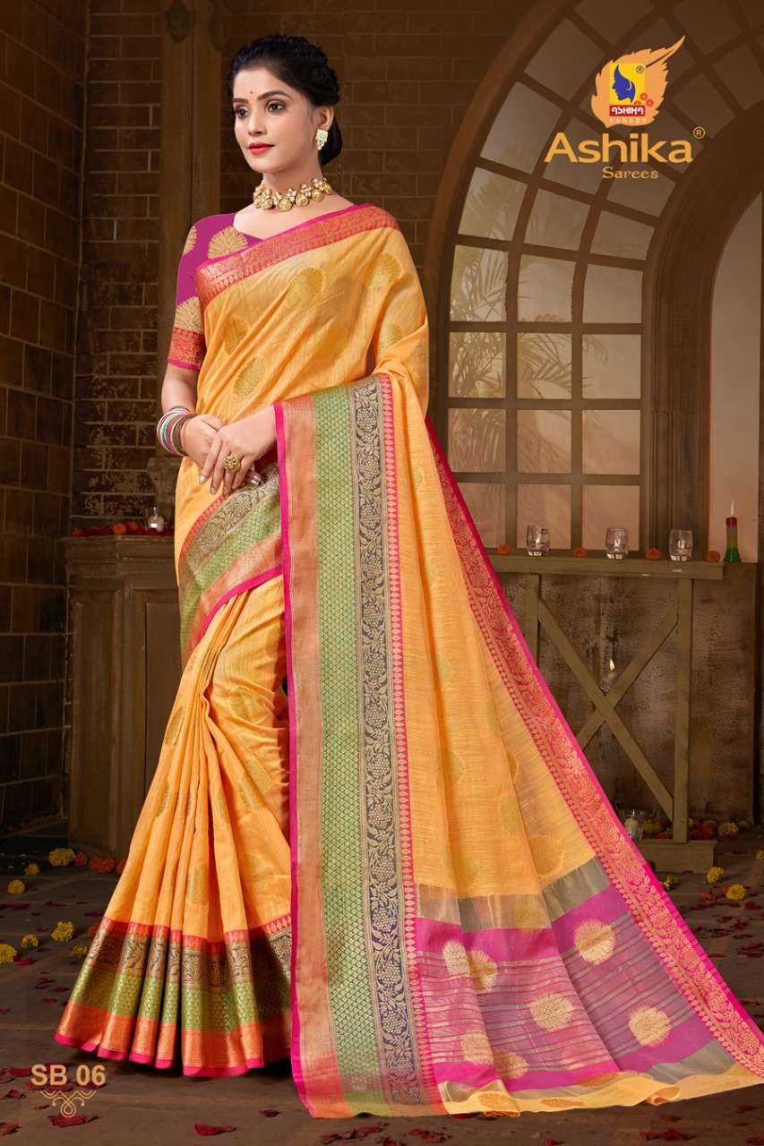 ashika sarees summer beauty cotton silk saris wholesale supplier 