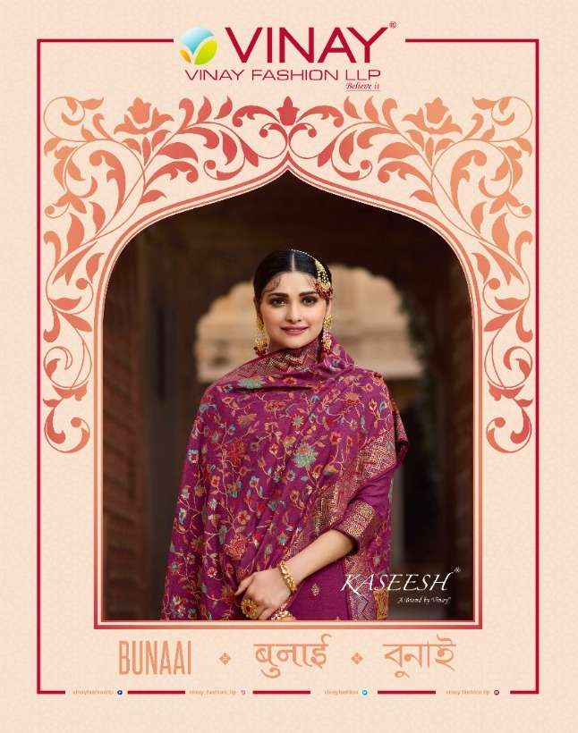 bunaai by vinay fashion viscose maslin designer suits with kanni dupatta