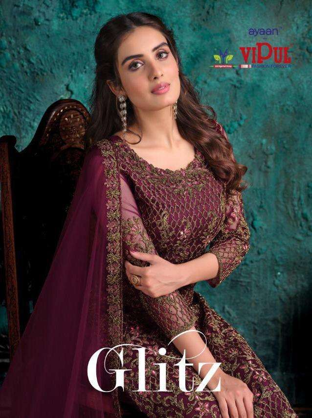 glitz by vipul elegant looking net with embroidery salwar kameez