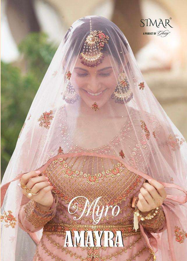 glossy myro by amyra exclusive long party wear designer suits wholesaler