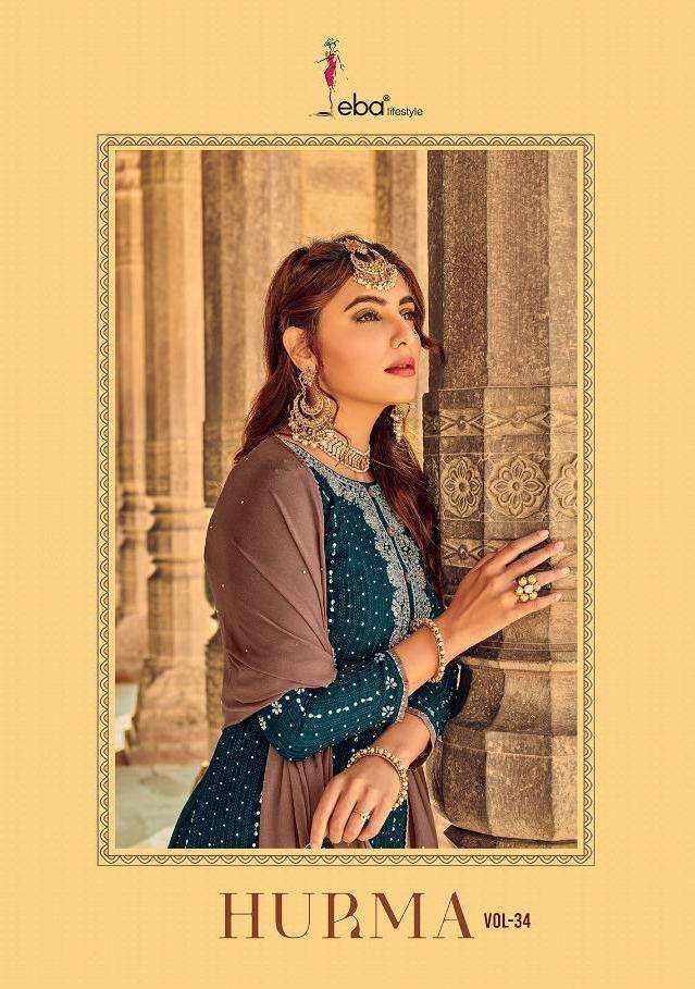 hurma vol 34 by eba georgette embroidery classy look salwar kameez