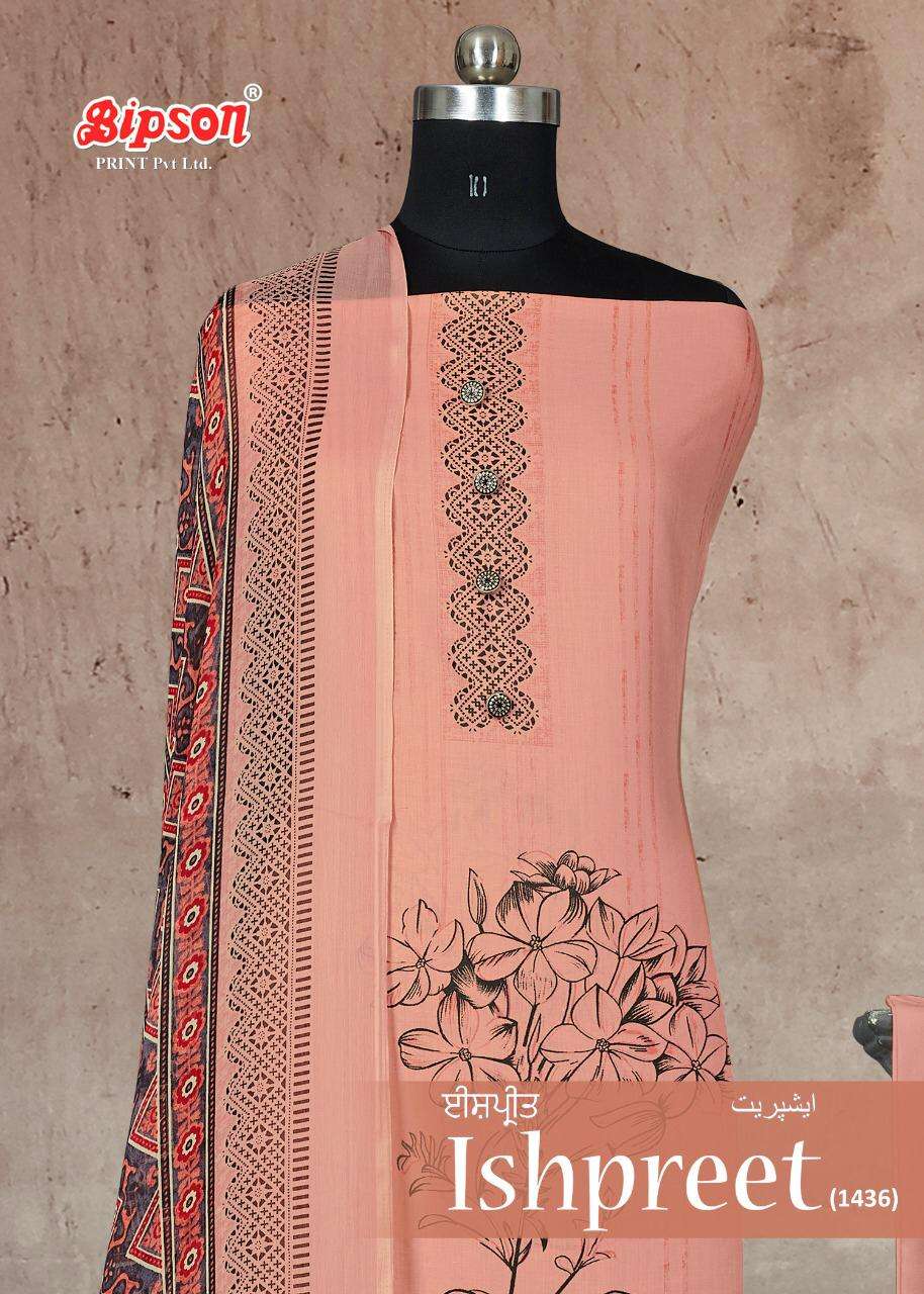 ishpreet 1436 by bipson cotton daily wear dress materials