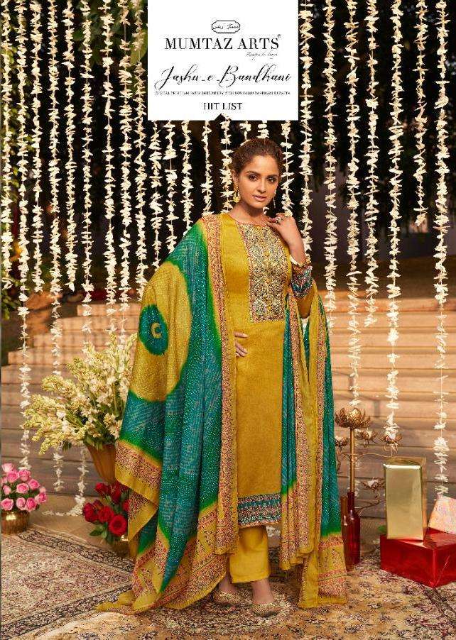 jash e bandhani hitlist by mumtaz arts jam satin karachi suits wholesaler