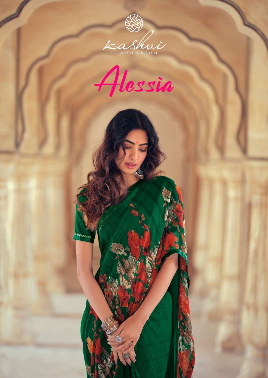 kashvi creation alessia georgette printed good looking saree