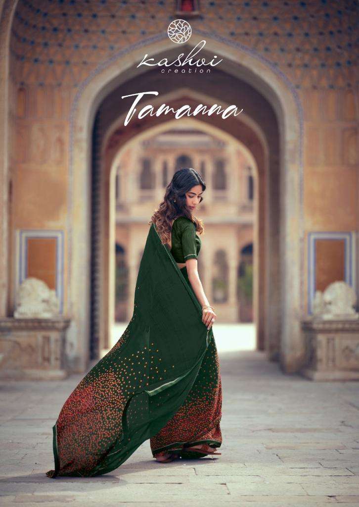 kashvi tamanna weightless printed casual wear sarees