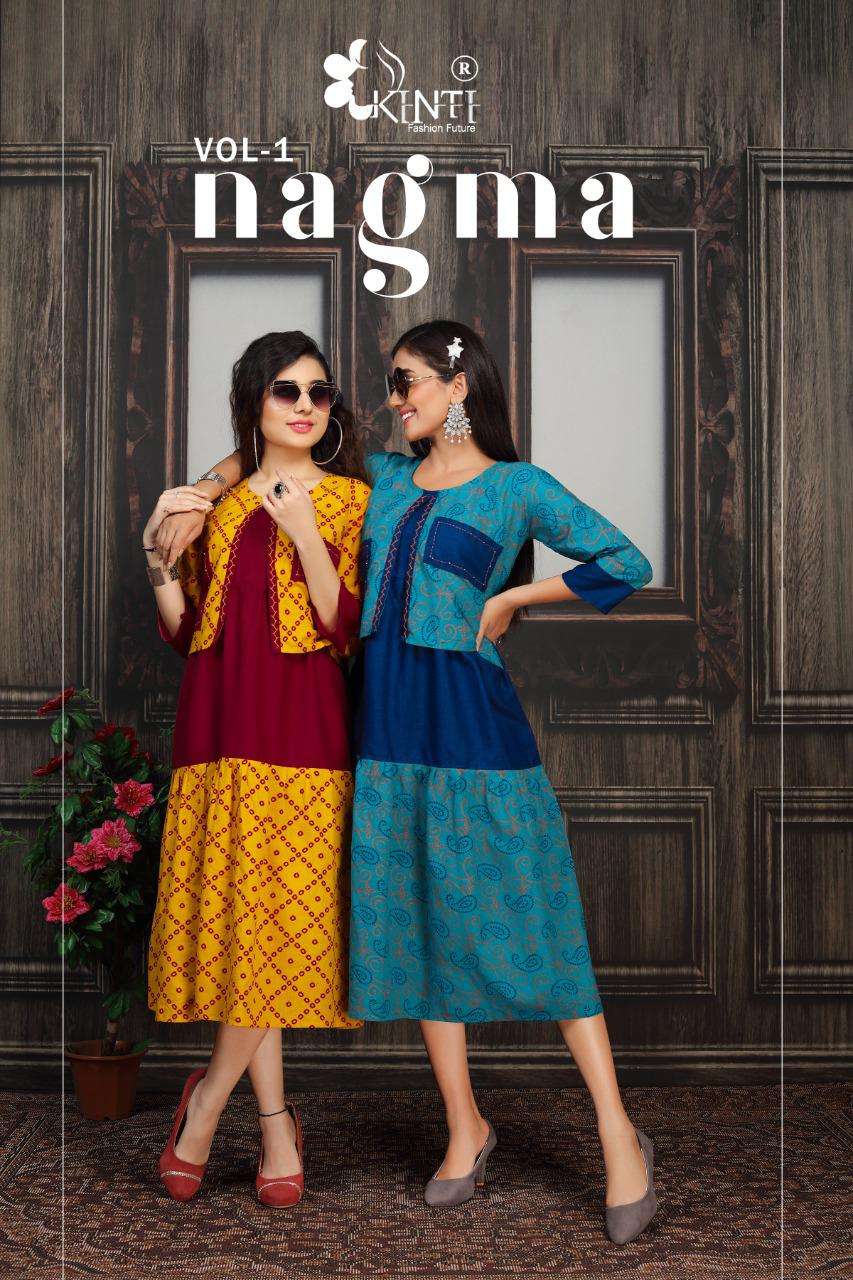 kinti nagma cotton fancy kurti with jacket collection