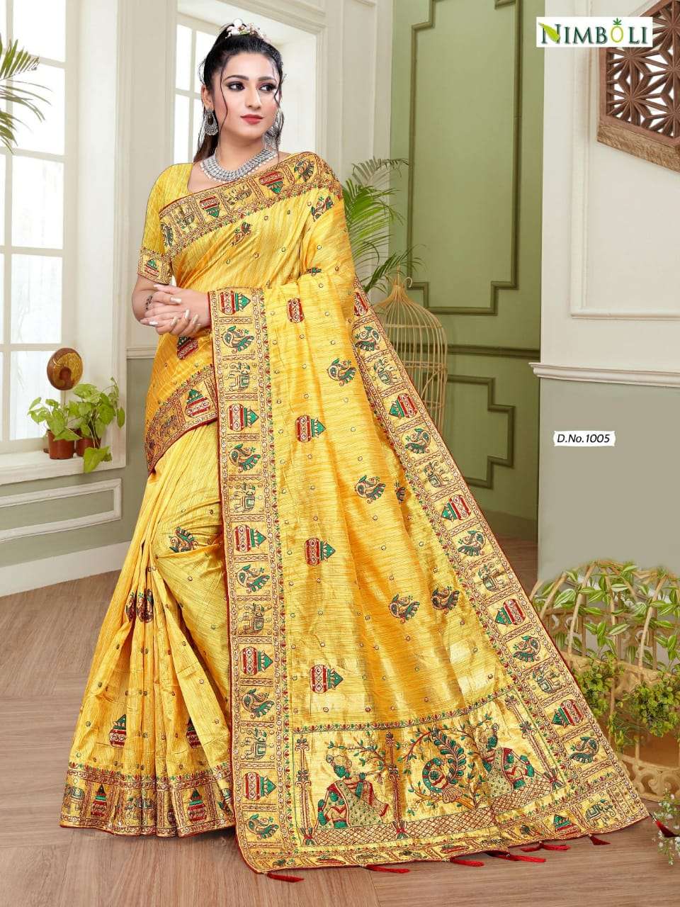 latest designer nimboli silk ethnic wear stylish sarees