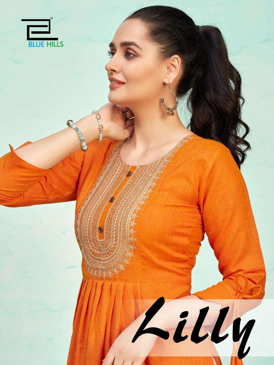 lilly by blue hills rayon formal wear fancy ladies kurtis