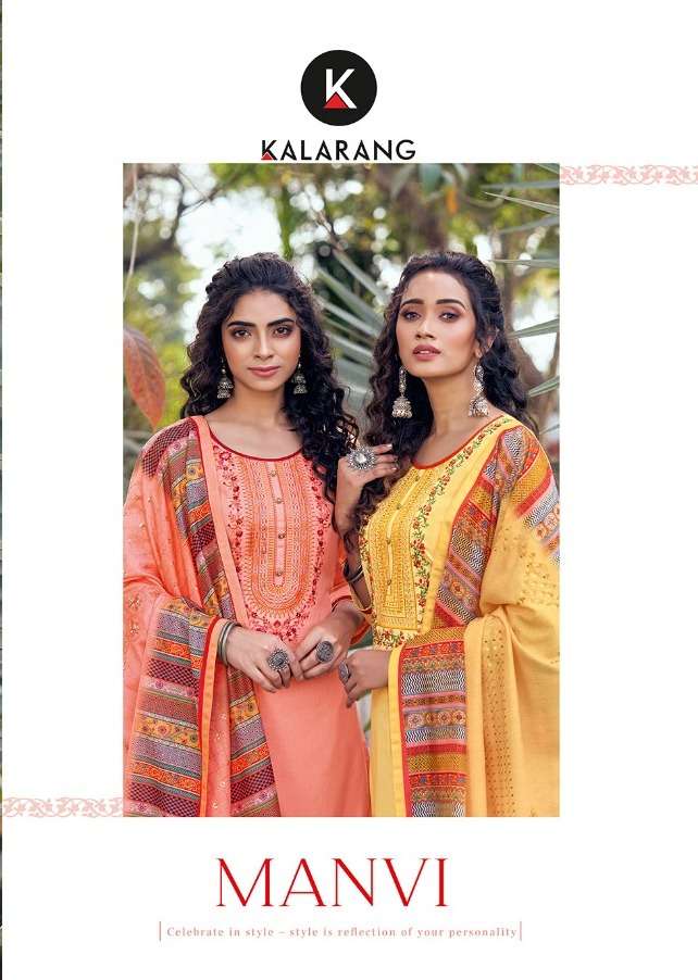 manvi by kalarang jam silk cotton summer wear fancy suits