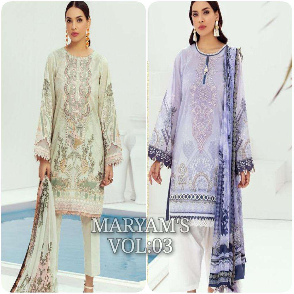 maryams luxury lawn collection vol 3 lawn printed lady suits 