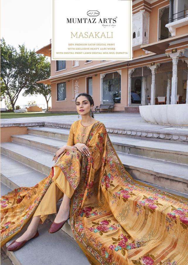 masakali by mumtaz arts jam satin aari work fancy salwar kameez