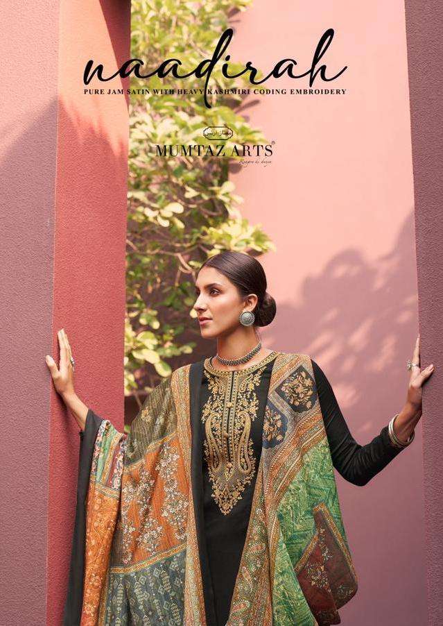 mumtaz arts naadirah jam satin karachi suits materials