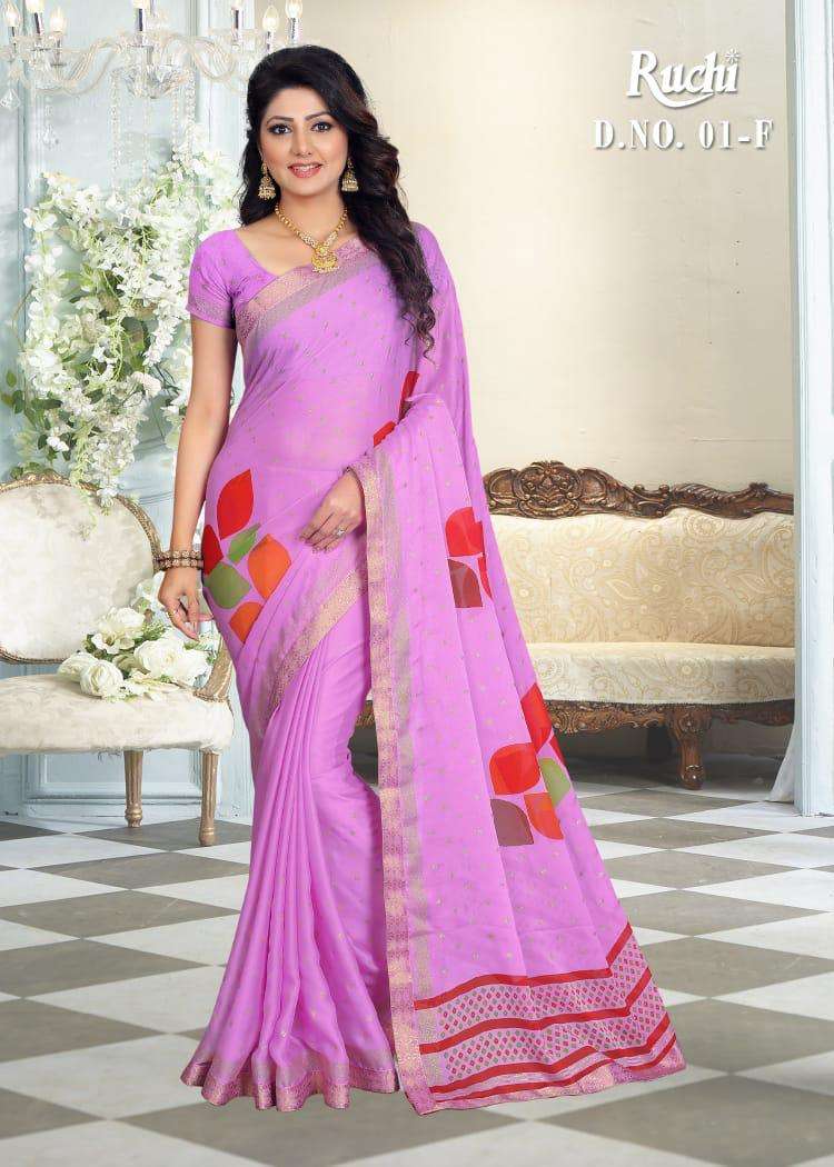 paris by ruchi silk georgette printed casual wear saree