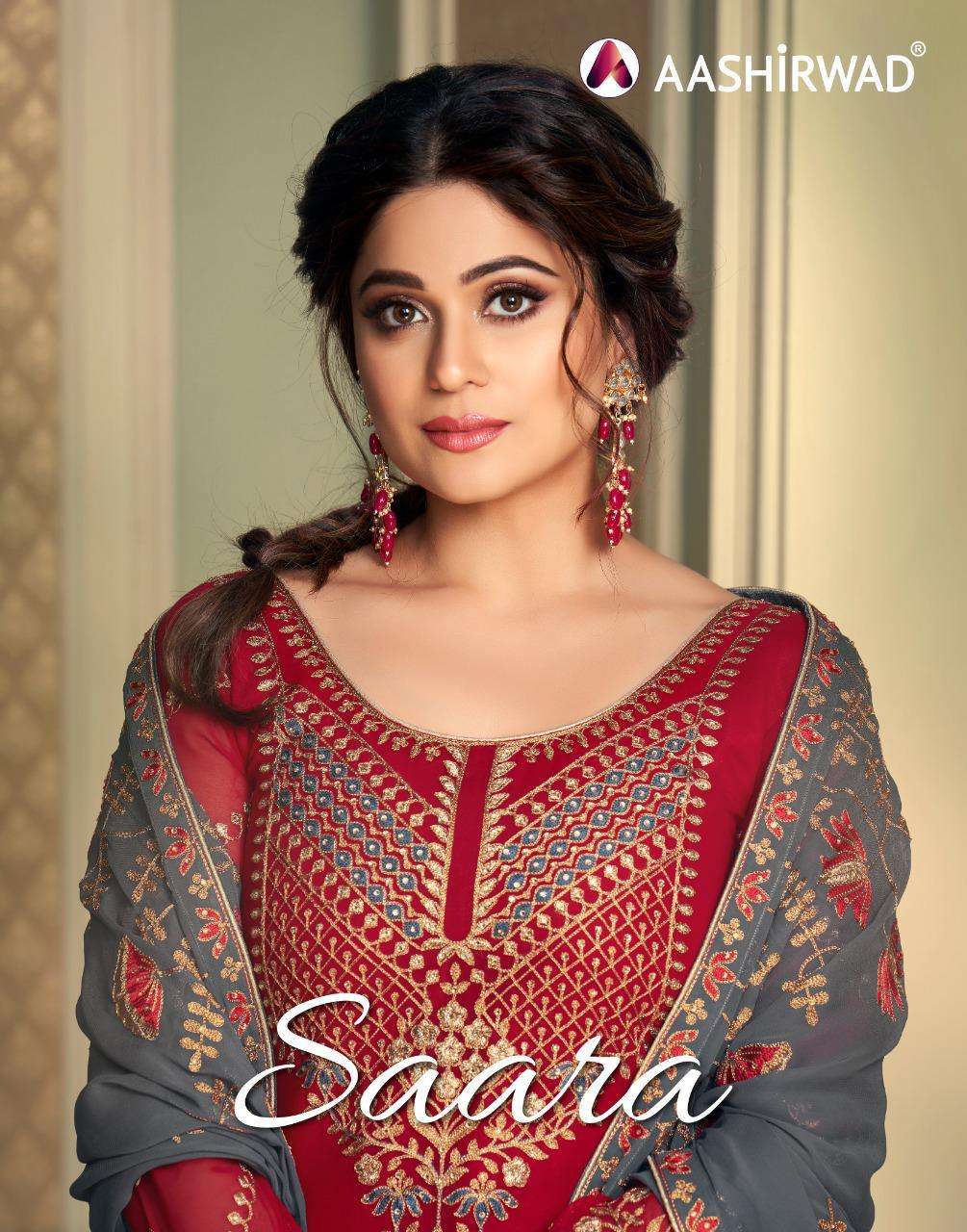 saara by aashirwad georgette skirt stylish party wedding wear suits