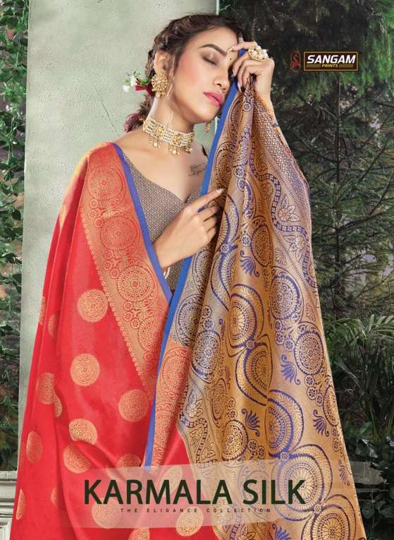 sangam prints karmala handloom silk zari weaving saris wholesaler