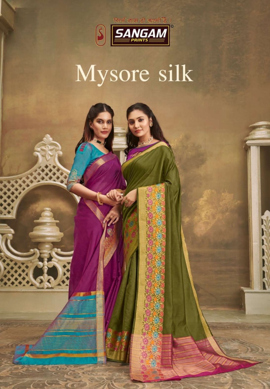 Sangam Prints Mysore Silk Designer Excellent Cotton Handloom Traditional Look Saree