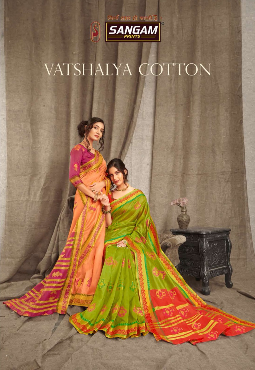 Sangam Prints Vatshalya Cotton Ethnic Wear Exclusive Handloom Cotton Saree