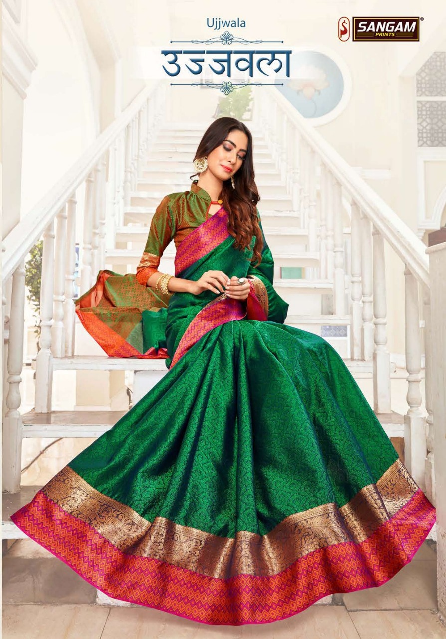 Sangam Ujjwala Weaving Silk Traditional Wear Saree Supplier Online