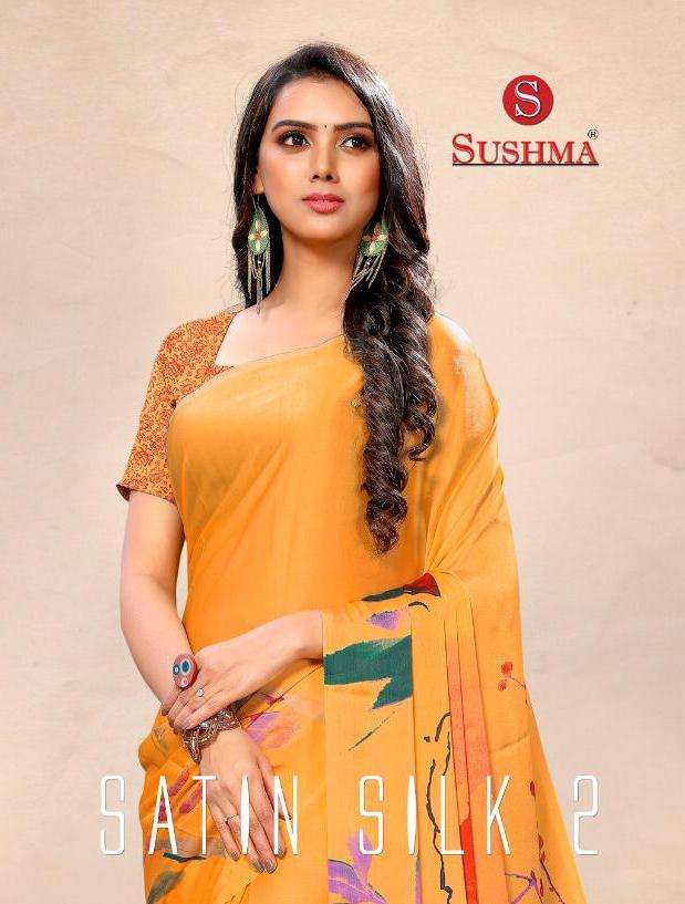 satin silk vol 2 by sushma printed casual wear indian saree