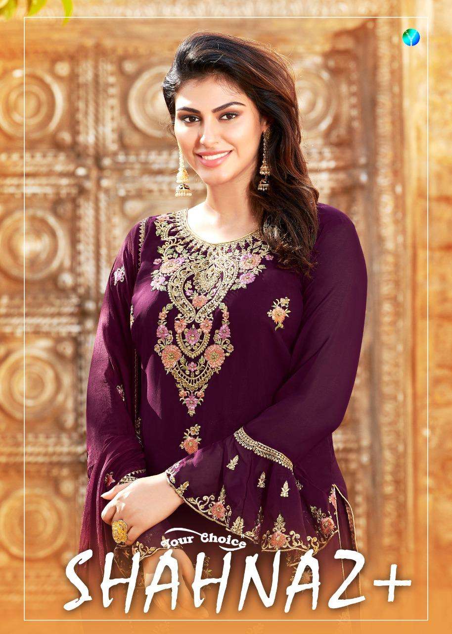 shahnaz plus by your choice georgette heavy embroidery pakistani suits