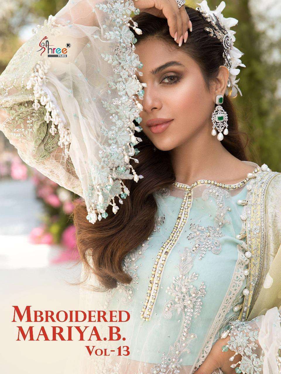 shree fabs mbroidered mariya b vol 13 pakistani eid suits collection