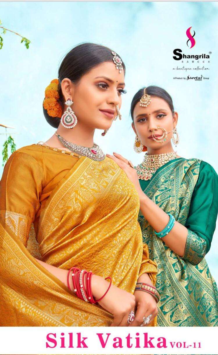 silk vatika vol 11 by shangrila silk saree with rich pallu 