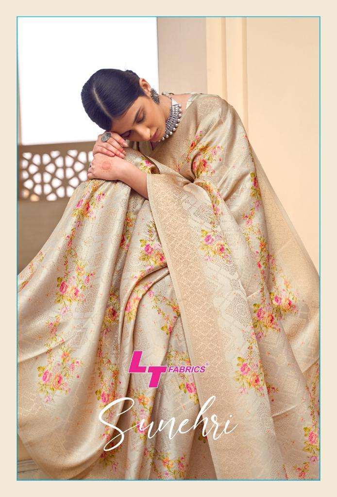 sunehri by lt fashion satin silk party wear fancy sarees