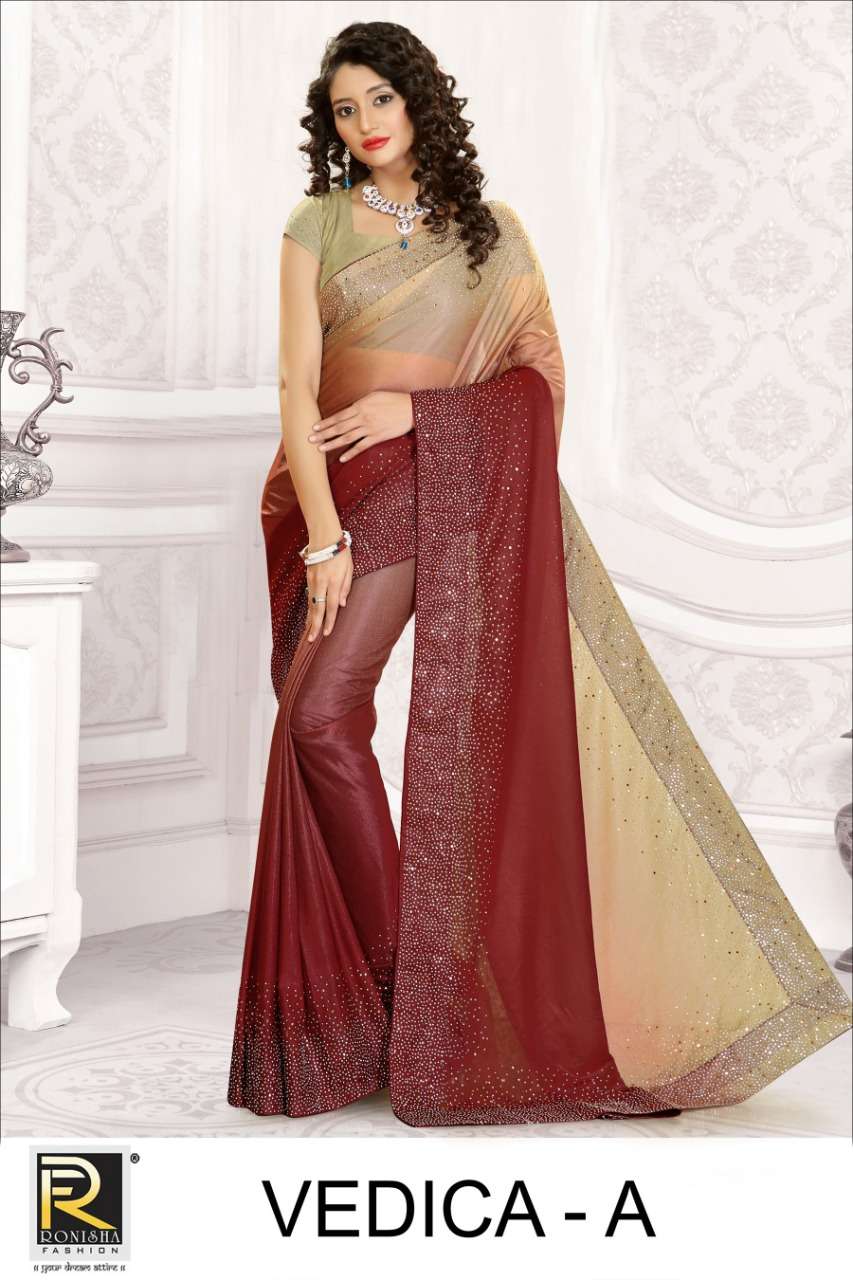 Vedica By Ranjna Saree Imported Lycra Party Wear Exclusive Saree At Wholesale Rate In India