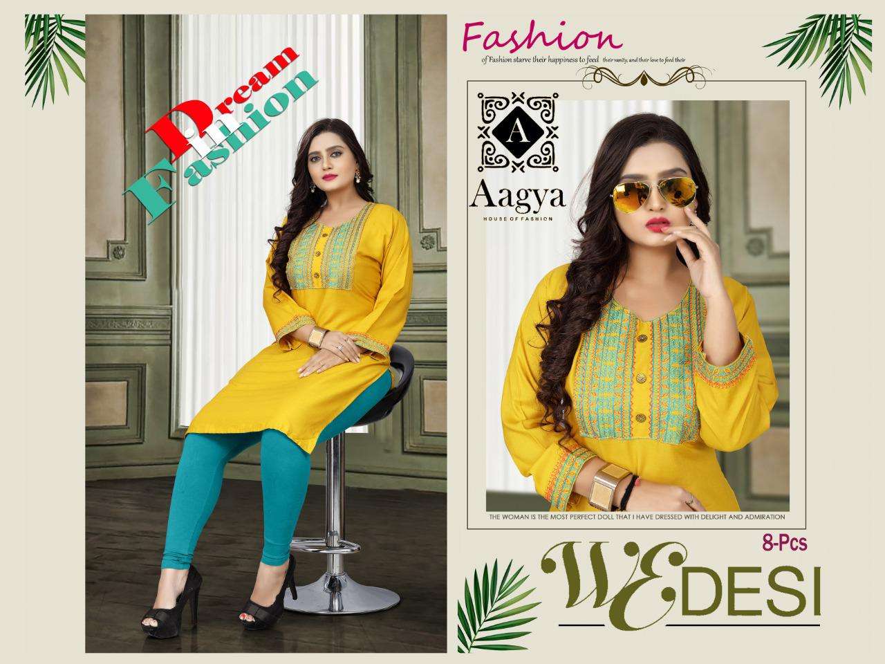 wedesi by aagya heavy rayon with work kurti Catalog Collection Wholesaler Lowest Best Price In Ahmedabad Surat Chennai India Uk Usa Malaysia Singapore Canada Australia