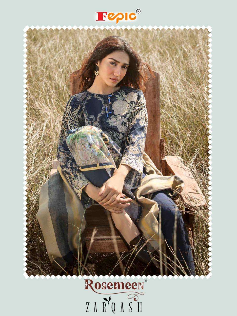 zarqash by fepic cambric cotton pakistani designer suits