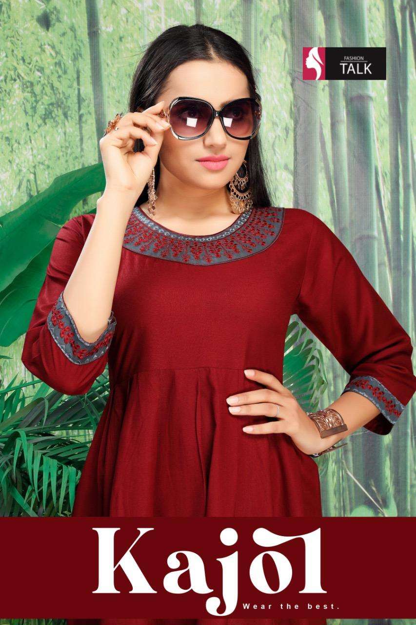 Fashion Talk Kajol Heavy Rayon Kurti Catalog Wholesaler Best Rate