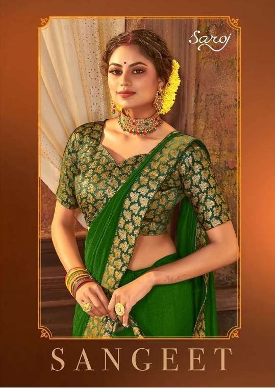 Saroj Launch Sangeet Vichitra Silk Classy Look Sarees