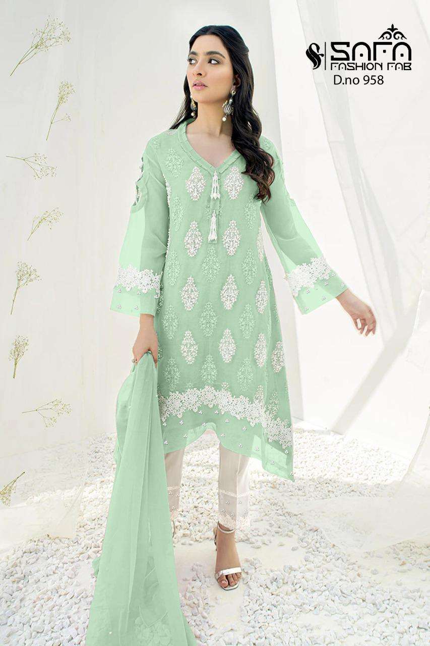 Sf 958 By Safa Fashion Georgette Readymade Fancy Suits