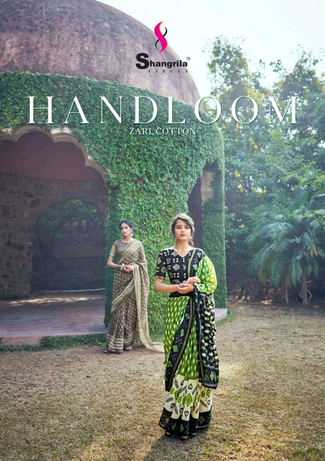 shangrila present handloom zari cotton latest weaving zari printed summer wear saree