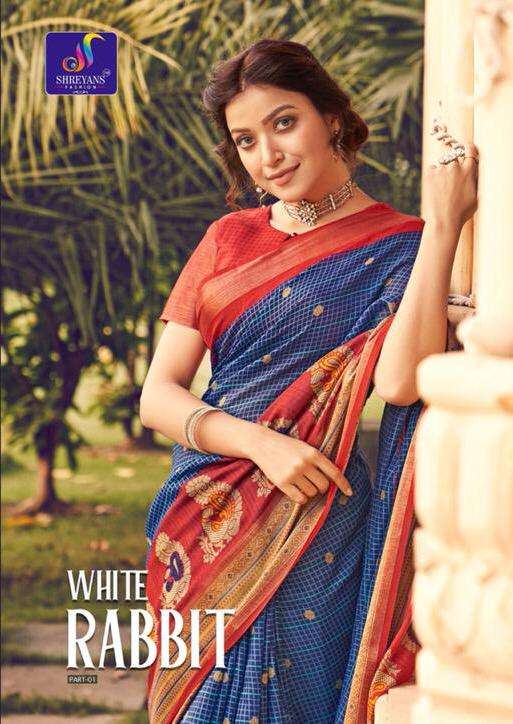 shreyans fashion white rabbit vol 1 south indian fancy saree wholesaler in surat 