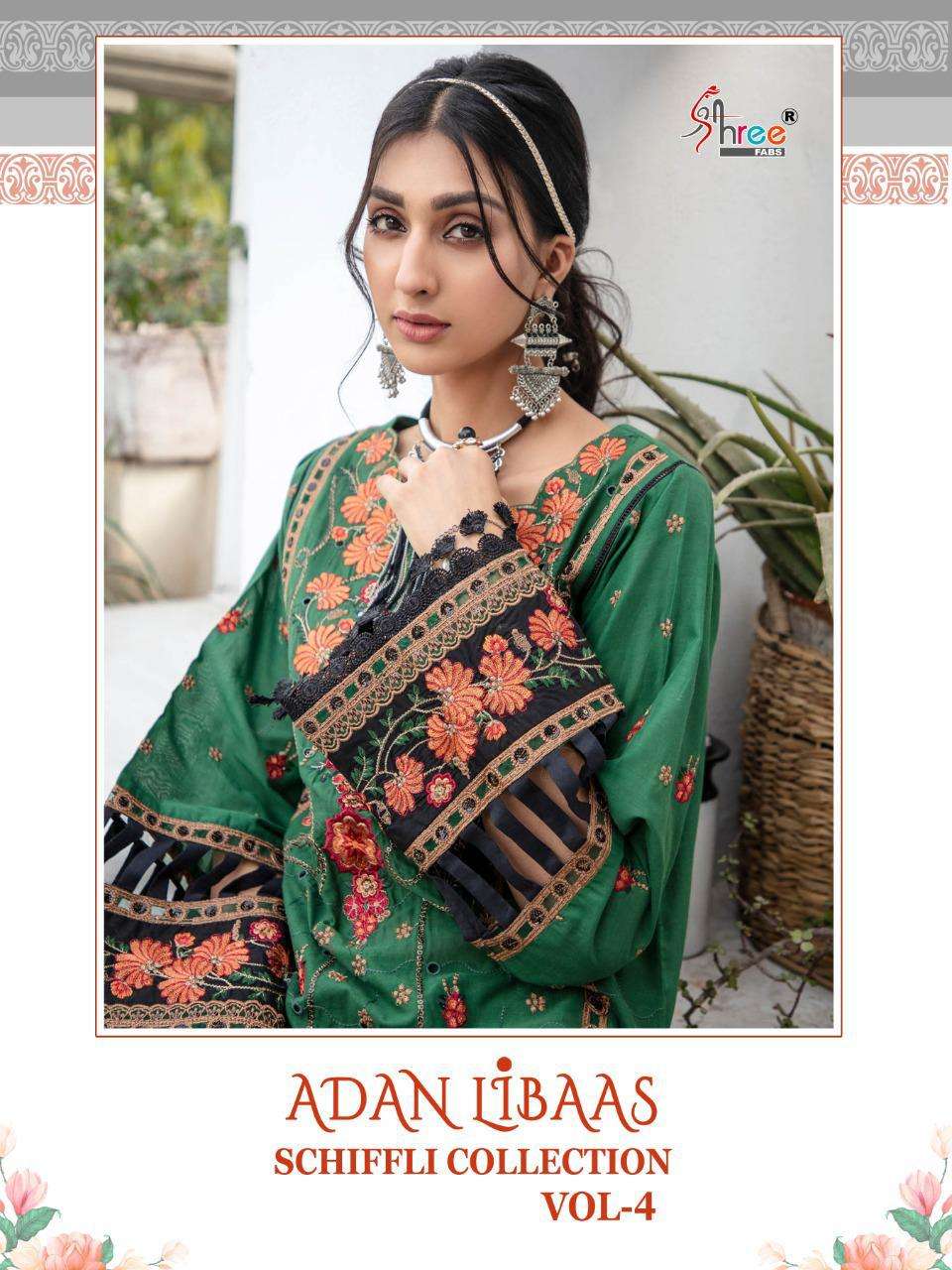 Adan Libaas Schiffli Vol 4 By Shree Fabs Cotton Pakistani Suits