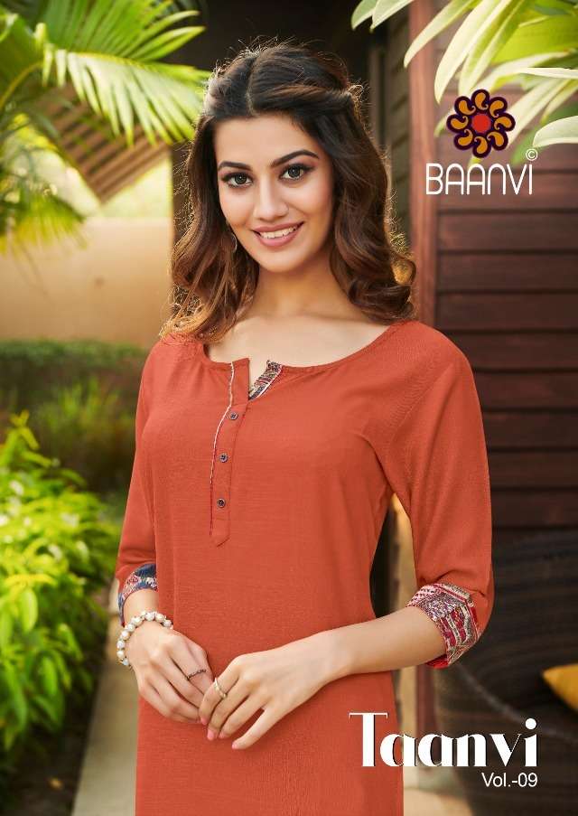 Baanvi Tanvi Vol 9 Rayon Slub Casual Kurtis