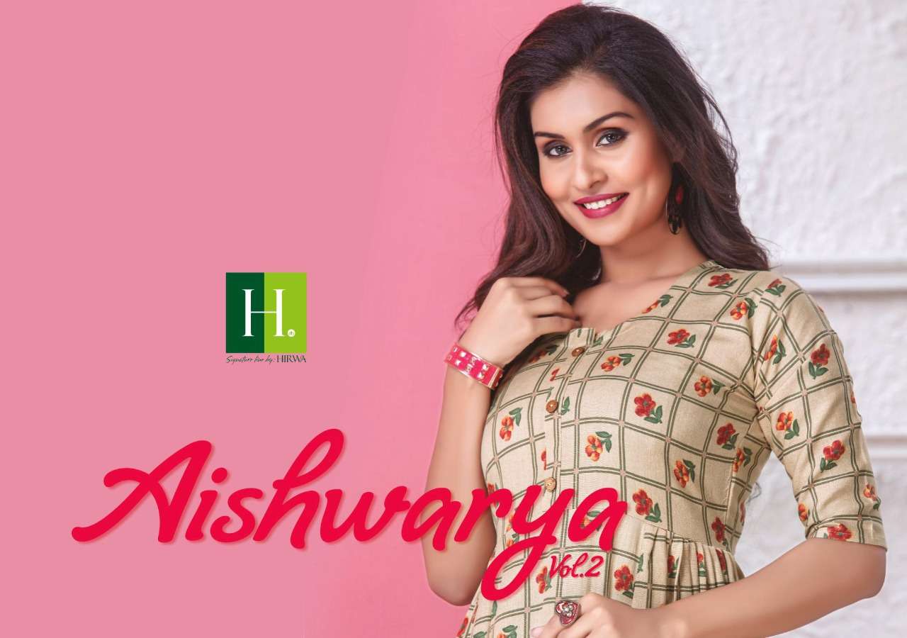 Hirwa Aishwarya Vol 2 Rayon Anarkali Designer Kurtis