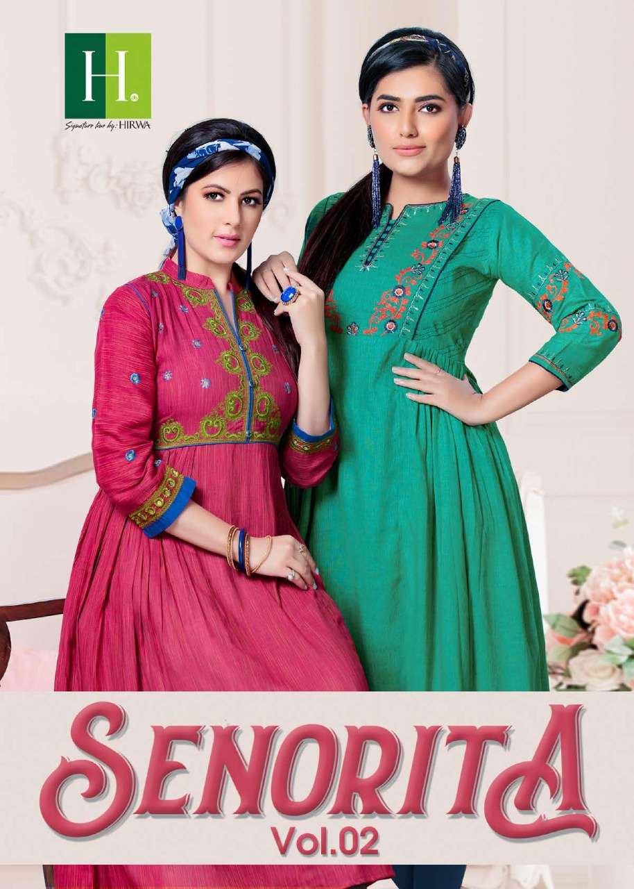 Hirwa Senorita Vol 2 Rayon Anarkali Fancy Kurtis